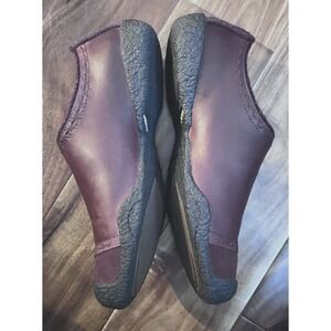 KEEN Calistoga Women's Shoes 8-8.5/39 Leather Suede Slip-On Clogs Burgundy Red